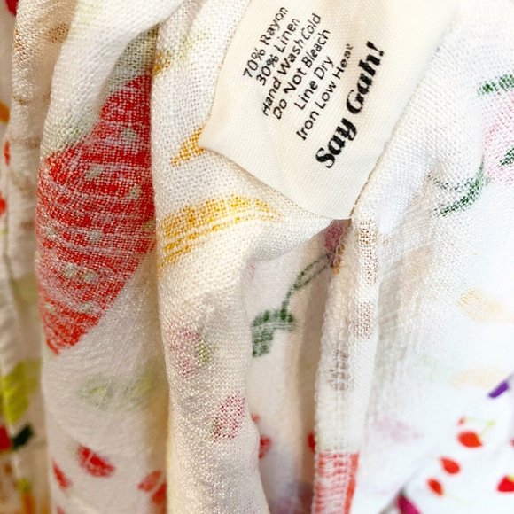 Lisa Says Gah Joni Farmers Market Fruit Food Print Maxi Dress Size Small - Picture 7 of 10